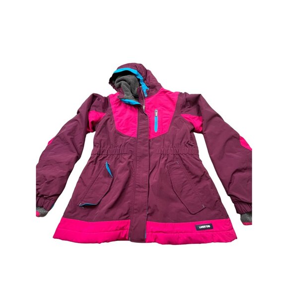 Lands End Kids L 14 Purple & Pink Waterproof Windproof Squall Parka Jacket Nylon - Picture 1 of 14
